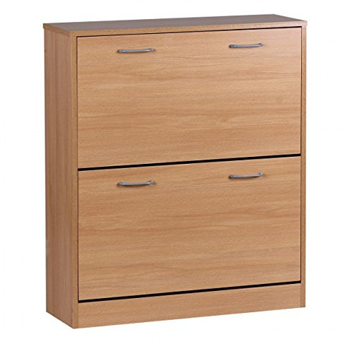 FineBuy Schuhkipper Kiel 75 x 87 x 24 cm Farbe mit 2 Klappen 20 Paar Schuhe, Moderner Schuhschrank aus MDF, Schuhregal schmal Kommode für Flur