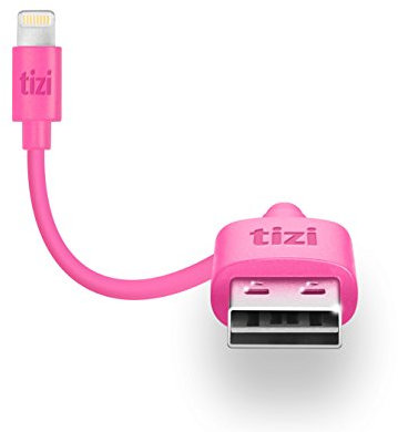 tizi flip – Lightning Ladekabel mit doppeltseitigem USB-Flip Stecker (10cm, pink), Apple Mfi Zertifiziert, Daten- und Ladekabel mit reversiblem Stecker.