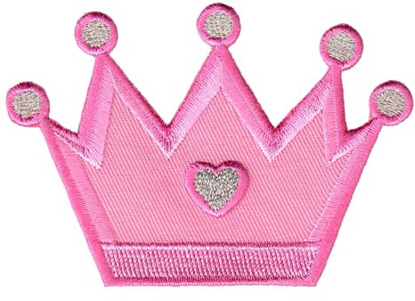 PatchMommy Prinzessin Krone Patch Aufnäher Applikation zum Aufbügeln Bügelbild - für Kleidung Jeans Jacken Kinder Baby