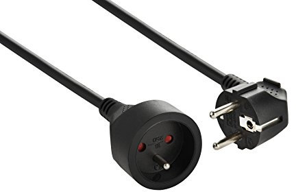 Electraline 20848043D - Prolunga, 5 metri, colore: Nero