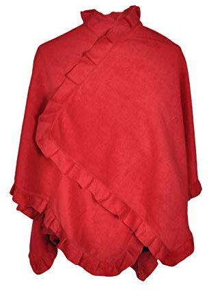 Toutacoo, Poncho Cape aus Fleece - Damen 04-Rot