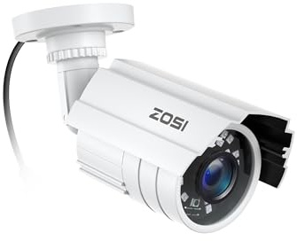 ZOSI 1080P 2MP Home Outdoor CCTV Security Camera 4 in 1(TVI/CVI/AHD/CVBS), Metal Housing, 80ft Night Vision, IP66 Weatheproof, Work for 960H,720P,1080P,5MP,4K analog Surveillance DVR CCTV System