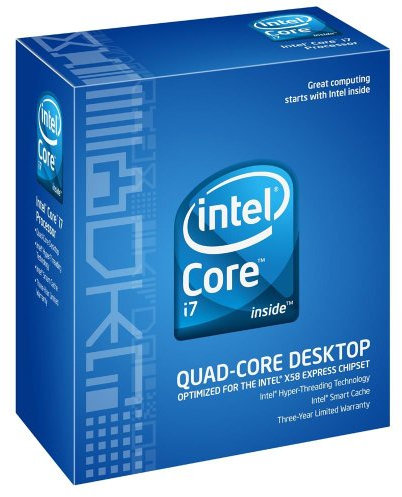 Intel i7-940 (Nehalem) Quad Core Processor - 2.93 GHz,8MB L3 Cache,1600MHz FSB,Socket 1366,45 nm,3 Year Warranty,Retail Boxed