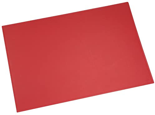 Läufer 38444 Scala Schreibtischunterlage, 45x65 cm, naturgenarbtes Rindsleder, rot, Handgefertigt aus Echtleder in Deutschland, Schreibunterlage aus Leder