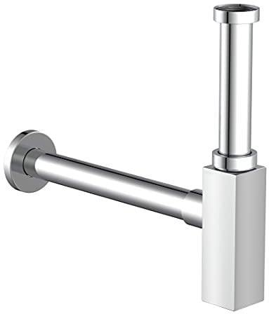 KIRCHHOFF Flaschensiphon Design Siphon, Abfluss, Ablaufgarnitur für Waschbecken und Waschtisch, Geruchsverschluss mit Reinigungsöffnung, Röhrensiphon, Abflussrohr, 98803740, Designsiphon