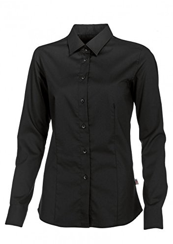 BP 1560-682-32-38 Bluse für Frauen, Lange Ärmel mit Manschetten, 125,00 g/m² Stoffmischung mit Stretch, schwarz, 38