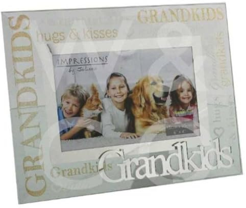 Grandchildren Grandkids Glitter Glass and Mirrored Words Photo Frame Lovely Gift