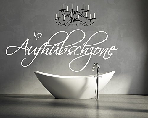 Wandtattoo für Ihre Badezimmer, Flur Spiegel 68038-58x22 cm~ Spruch AUFHÜBSCHZONE ~ Wandaufkleber Aufkleber für die Wand, Tapetensticker aus Markenfolie, 32 Farben wählbar