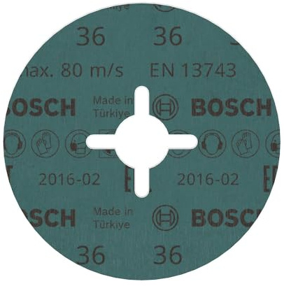 Bosch PRO R574 Fiberscheibe, 115 mm, G36 | für Stahl, Stahl, Körnung 36, Professional Zubehör Kleiner Winkelschleifer