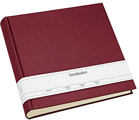 Semikolon 351043 Foto-Album Classic XLarge - 32 x 31 cm, 130 Seiten cremefarben, für 260 Fotos - burgundy dunkel-rot