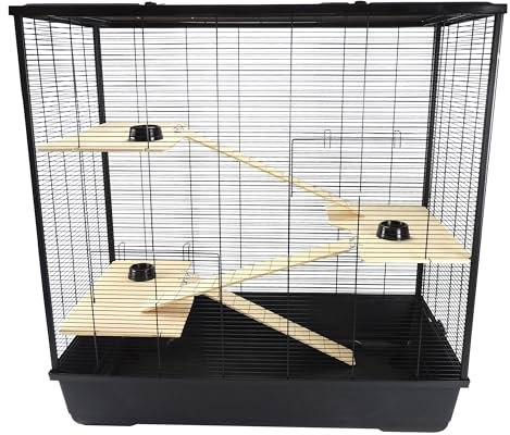 Hamster, Rat & Chinchilla Cage 100cm x 54cm x 100cm - Belfry XL Tall Black | Little Friends