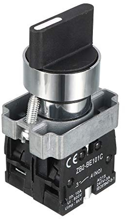 Sourcingmap Panel Mounting 3 Position Selector Black Rotary Switch AC240V 3A 2NO