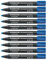 STAEDTLER Lumocolor Bullet Tip Permanent Marker, Blue, Pack of 10