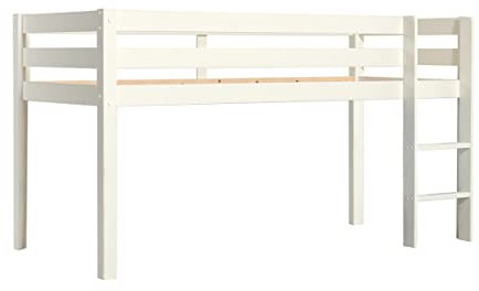 VIPACK PIHSZG14 Spielbett Pino, Maße 210 x 114 x 106 cm, Liegefläche 90 x 200 cm, Kiefer massiv weiß lackiert