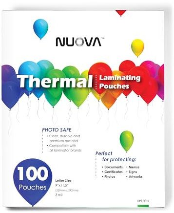 Nuova, LP100H, Premium Thermo-Laminiertaschen, 22,9 x 29,2 cm, Briefgröße, 3 mm, 100 Stück