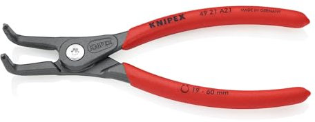 Knipex 49 21 A21 Seegeringzange Passend für (Seegeringzangen) Außenringe 19-60 mm Spitzenform (Details) abgewinkelt 90°