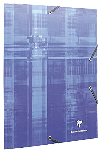 Clairefontaine 67020C Sammelmappe (mit Gummizug, DIN A4, 21 x 29,7 cm, mit 3 Klappen) 1 Stück farbig sortiert