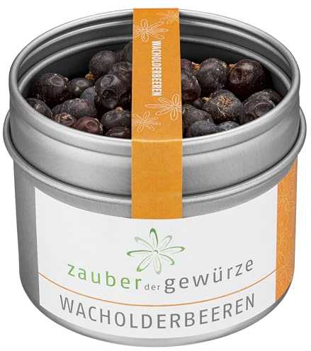 Zauber der Gewürze Wacholderbeeren ganz – Wacholder Beeren getrocknet und ganz, perfekt zum Würzen von Fleisch, Wildgerichten und Marinaden, 40 g