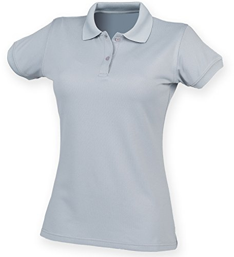 Henbury Womens/Ladies Coolplus® Fitted Polo Shirt (L) (Silver Grey)