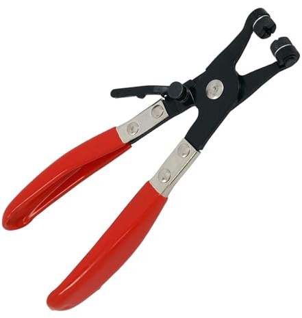 Dapetz ® Swivel Red Flexible Jaw Hose Clamp Pliers Water Pipe Oil Valve Seal Remove Straight Throat Tube Bundle Clamp Removal Tool with Double Dipped Handles for Greater Strength and Comfort