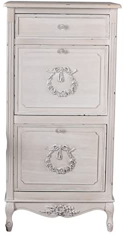 Schuhschrank, Schuhkipper, Landhausstil Weiss, Kommode 124cm Flurschrank HMD305 Palazzo Exklusiv