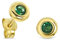 MIORE Schmuck, Ohrringe Damen, Ohrstecker Gold 375 9 Kt Gelbgold, Damenohrringe mit Smaragd Stein in Zargenfassung, goldene Ohrstecker Damen, Ohrschmuck