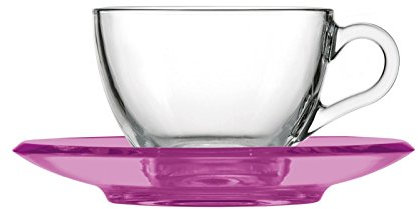 Fratelli Guzzini Gocce Tazza Cappuccino con Piattino, San|Glass, Glicine