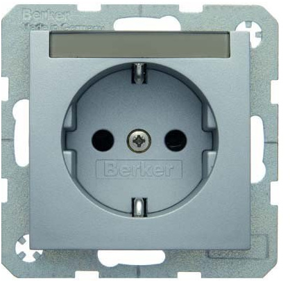 SCHUKO con portaet. S/B aluminio