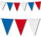 Banderole de décoration à fanions Rouge Blanc et Bleu grande taille - 7m de long