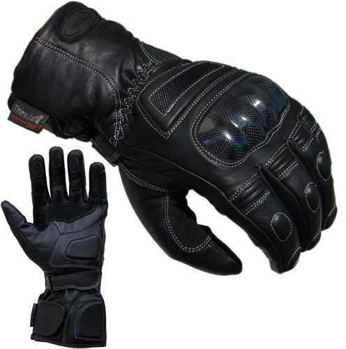 PROANTI Motorradhandschuhe Leder Regen Winter Motorrad Handschuhe - S