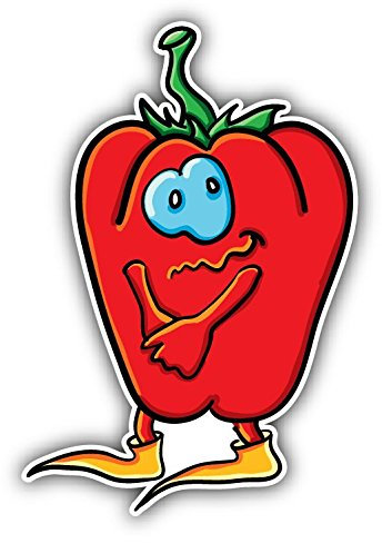 Paprika Funny Cartoon Hochwertigen Auto-Autoaufkleber 8 x 12 cm