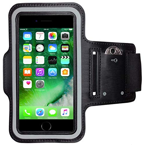 CoverKingz Sportarmband für iPhone 7 / iPhone 8 - Armtasche mit Schlüsselfach Oberarm Halterung - Sport Laufarmband Handy Armband Schwarz