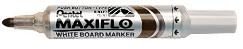 Pentel MWL5M-E Whiteboard Marker Maxiflo mit Pumpsystem Rundspitze, 2.5 mm, 1 Stück, braun