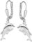 CLEVER SCHMUCK Silberne Delfin Ohrhänger 24 mm als Delfinpaar 11 mm matt und glänzend STERLING SILBER 925 für Damen oder Kinder im Schmucketui