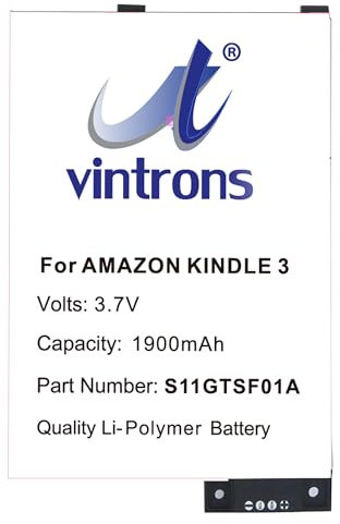 VINTRONS 170-1032-00, 170-1032-01, GP-S10-346392-0100, S11GTSF01A, (1900mAh) Battery For Amazon 3G, 3rd Generation, D00901, QWERTY Keyboard Battery