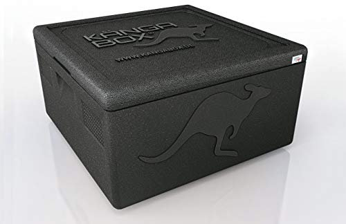 KÄNGABOX Easy S, EY1265SZ schwarz, innen Ø 35 cm, außen 410x410x330 mm, Inhalt 32 l. Thermobox für Pizza, Kuchen und Torten. Stabile, leichte, stapelbare Kühlbox. Für Catering, Konditorei und Lieferservice.