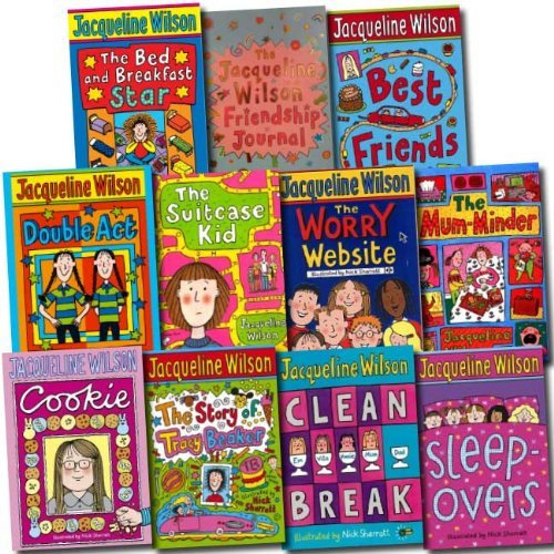 Jacqueline Wilson Collection Nick Sharrat 11 Books Set (The Story of Tracy Beaker, Clean Break, Double Act, Best Friends, Sleepovers, The Suitcase Kid, The Mum-Minder, The Worry Website, The Bed and Breakfast Star, Cookie, etc)