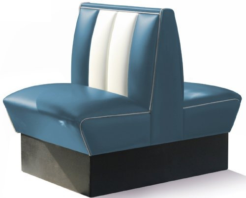 Dinerbank Eckbank Sitzbank Bank Einrichtung Gastronomie Dinermöbel Lounge (Blue/White)