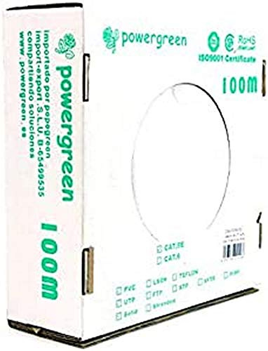 Powergreen CAB-05100-BU Bobina de Cable Cat 5E Utp 100 metros PVC Caja 24 Awg