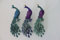 3er Set Farbig Glitzer Pfau Vögel Weihnachtsdekoration 20cm