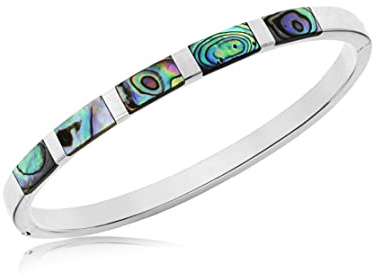 Tuscany Silver Damen Sterling Silber 5mm x 9.4mm Paua Shell Armreif 8.31.1976