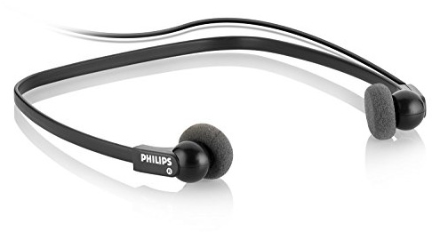 Philips LFH0234/22 Playback Headphones Stereo Under Chin Headphones with Level Control 85dB for Philips Dictation and Playback System with 3.5 mm Stereo Male (Mini Jacks) – Charcoal