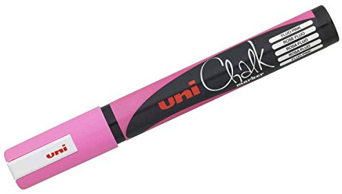 uni-ball 186228 - Fenster- & Kreidemarker UNI CHALK PWE-5M, 1,8 - 2,5 mm, Rundspitze, rosa, 1 Stück