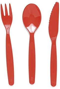 Harfield Small Polycarbonate Cutlery Set Red 17cm (x4 Sets)