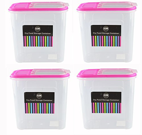 Royle Dry Food Storage Container Pink Great For Cereal and Food Storage 2L Capacity (PACK of 4)