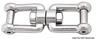 OSCULATI Girella Inox grillo/grillo con Perno a Filo 10 mm