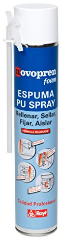 Rayt 968-81 Novopren Espuma de Poliuretano en Spray. Monocomponente, autoexpandible. Rellena huecos, grietas. Sella, fija, aisla.