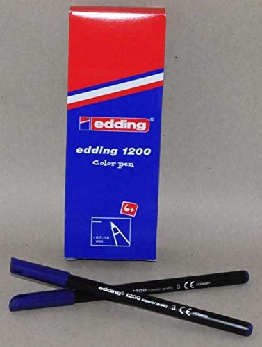 edding Fasermaler 1200 blau (10 Stück) - Markierstift mit Runde Spitze - Ideal für Schreiben, Malen, Colorieren, Hervorheben und Markieren