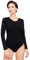 Evoni Damenbody | Overall Bodysuit mit Rundhals für Frauen | Langarm-Body in verschiedenen Farben | Optimale Alternative für Sport & Freizeit | Eleganter Jumpsuit(XX-Large, Schwarz)