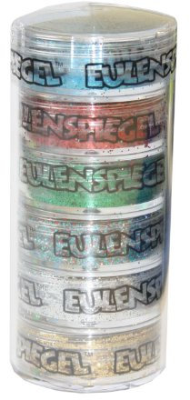 Eulenspiegel 999103 - Polyesterglitzer Classic-Edition, 6 x 6 g, Streuglitzer, Karneval, Halloween, Mottoparty